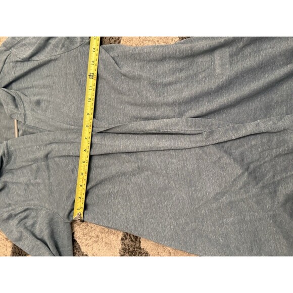 Tahari Womans Hooded Cardigan Sweater Small 100% Linen Long Line Open Front - Picture 7 of 9